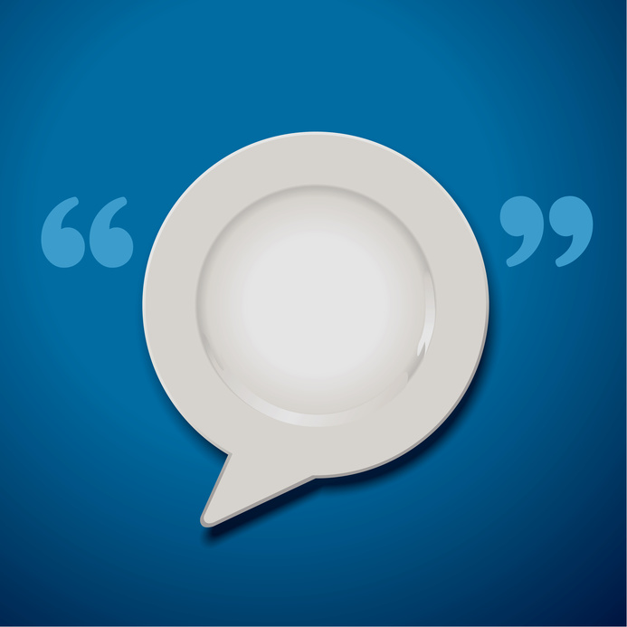 White round dinner plate in speech quotations